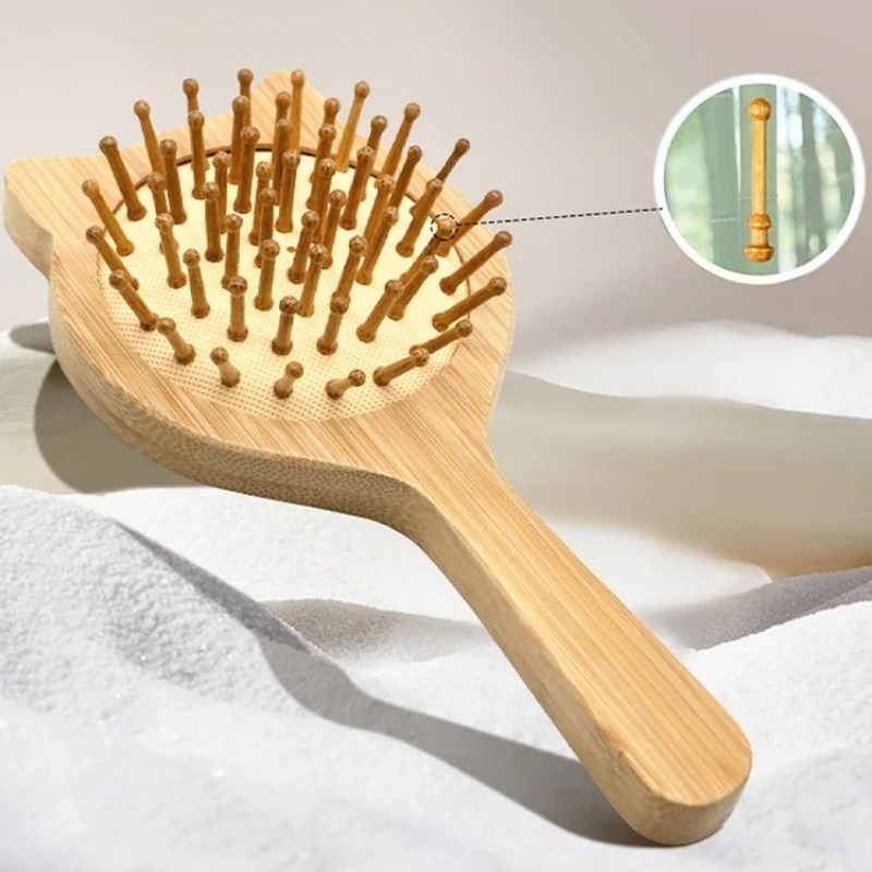 Bamboo Hair Brush - 1Pc New Hair Care Wood Comb