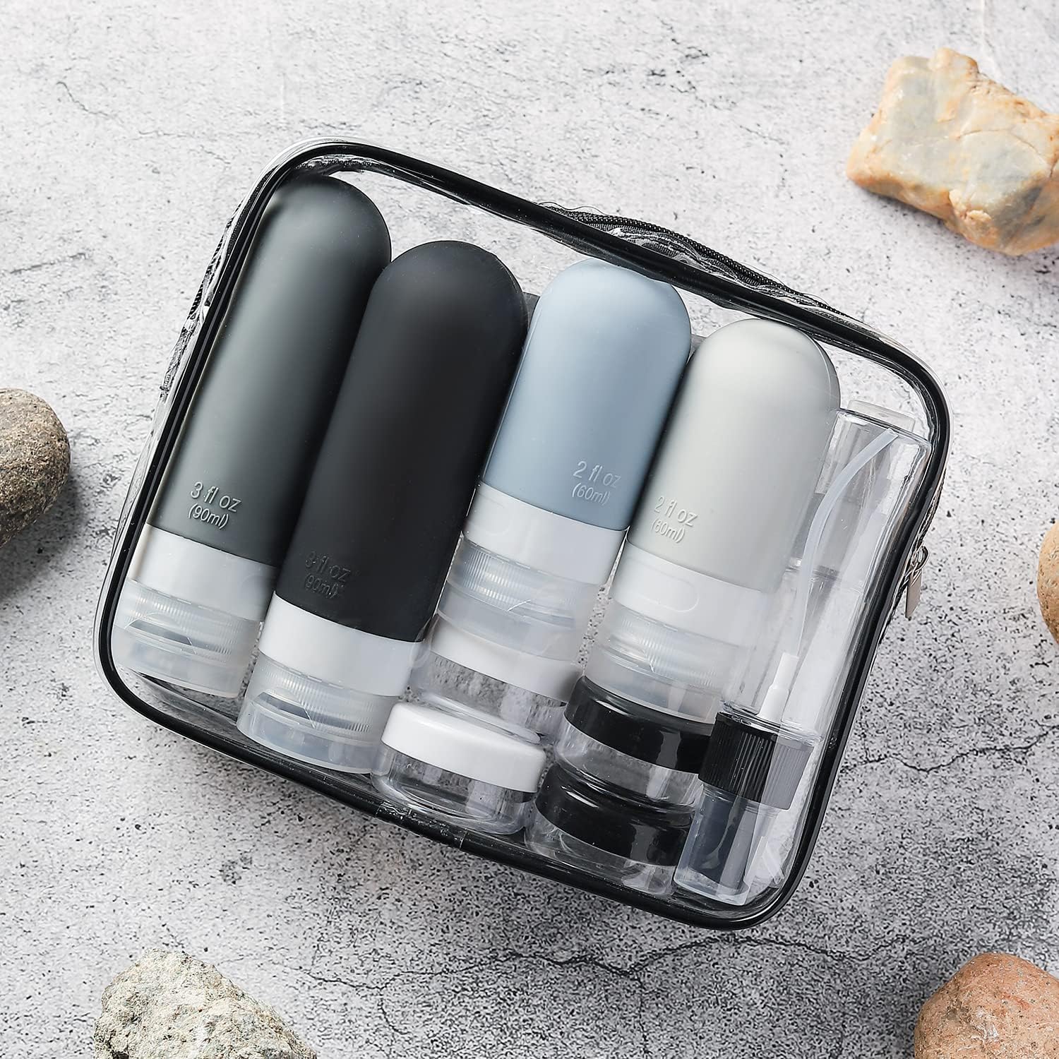 Dry Shampoo Travel - 16Pcs Travel Containers Leak-Proof Silicone Squeezable