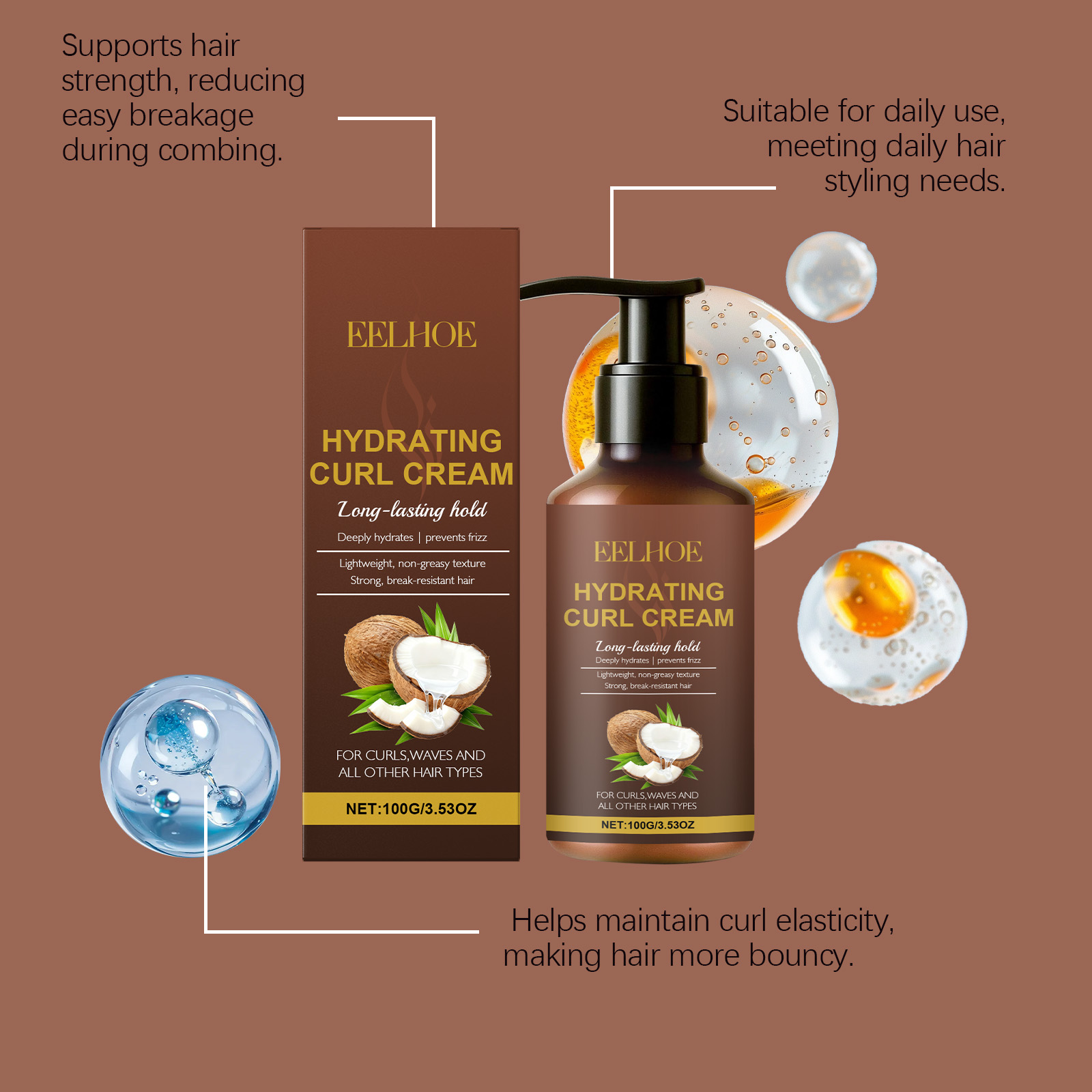 Curl Styling Cream for Wavy an - Hair Care Natur recension och pris