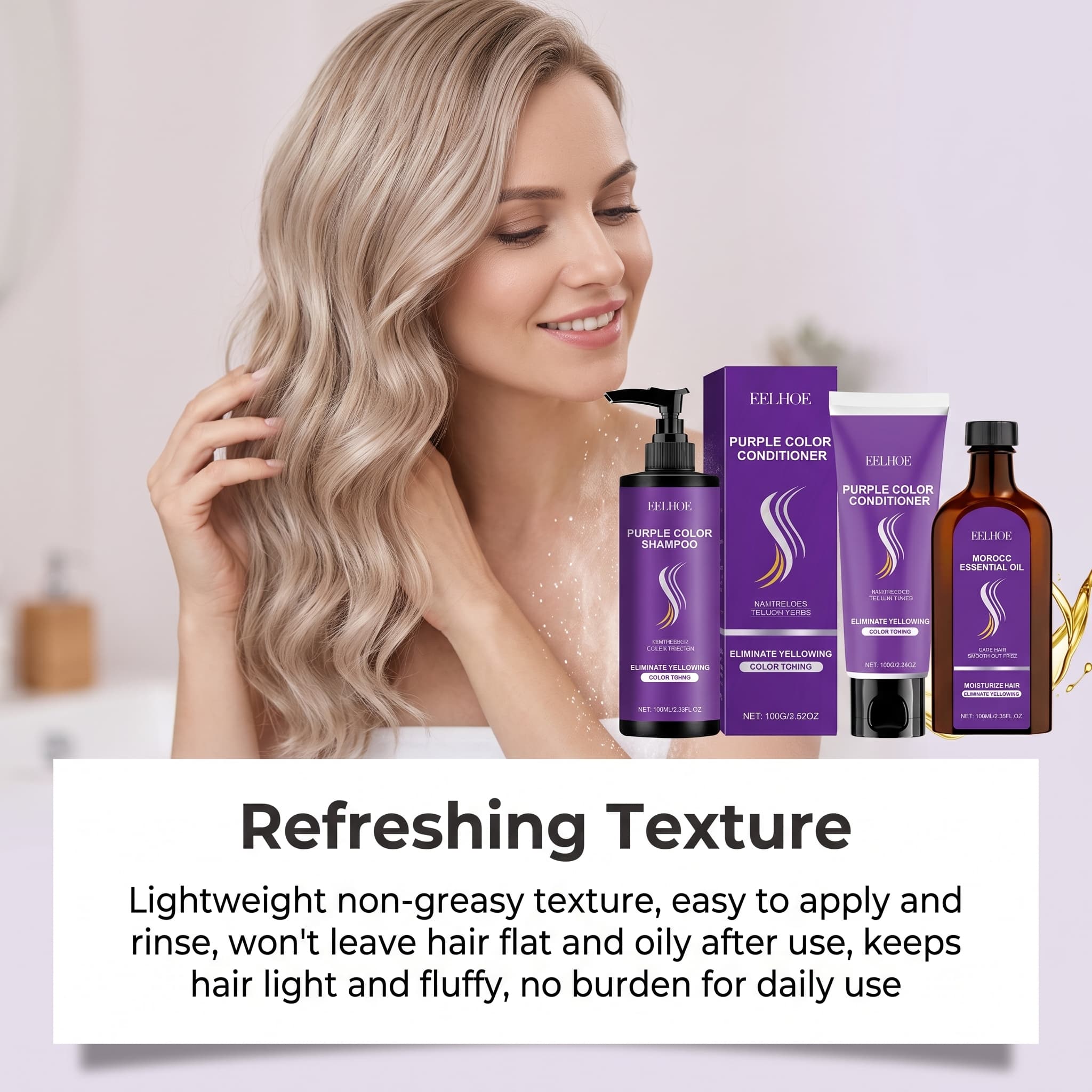 Purple Shampoo Set With Condit - Hair Care Serum recension och pris