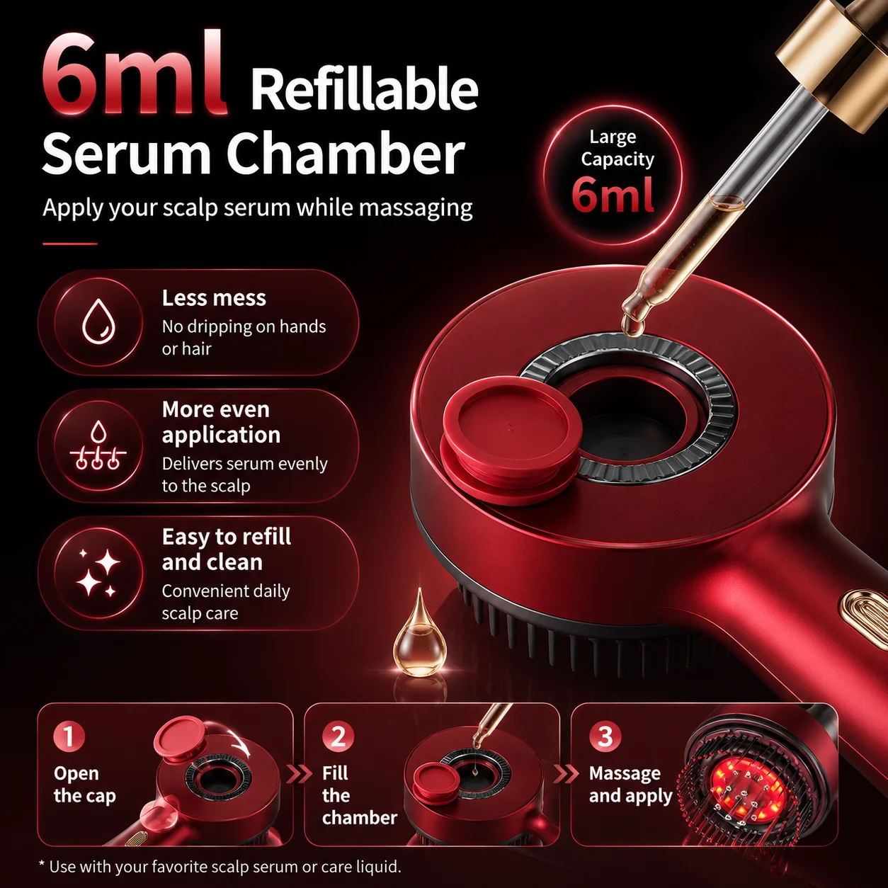 Red Light Scalp Massager Comb  - Hair Care Serum recension och pris