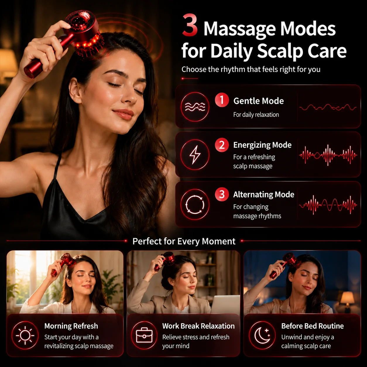 Red Light Scalp Massager Comb  - Hair Care Serum recension och pris