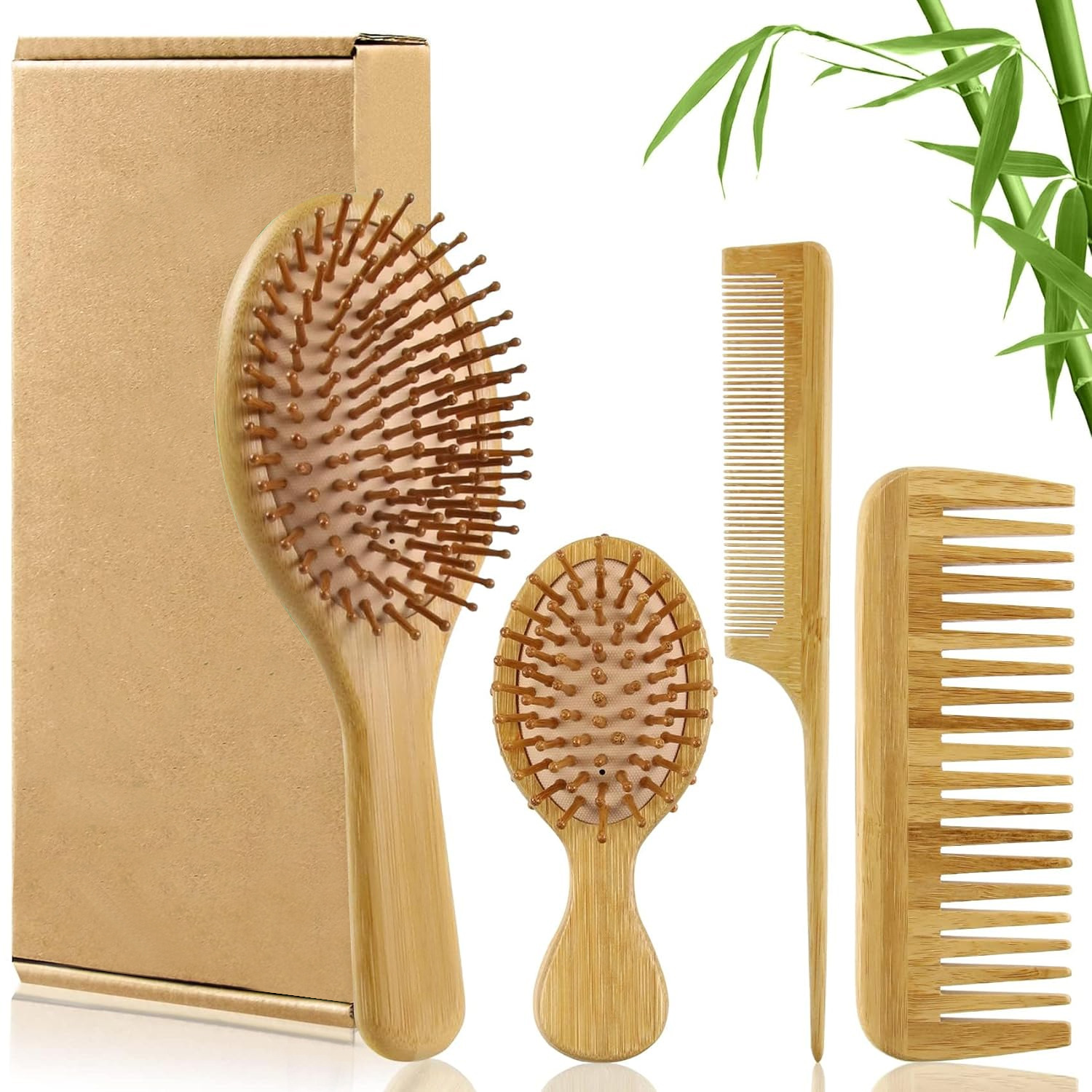 Bamboo Hair Brush Comb Set for - Bamboo Hair Brush recension och pris