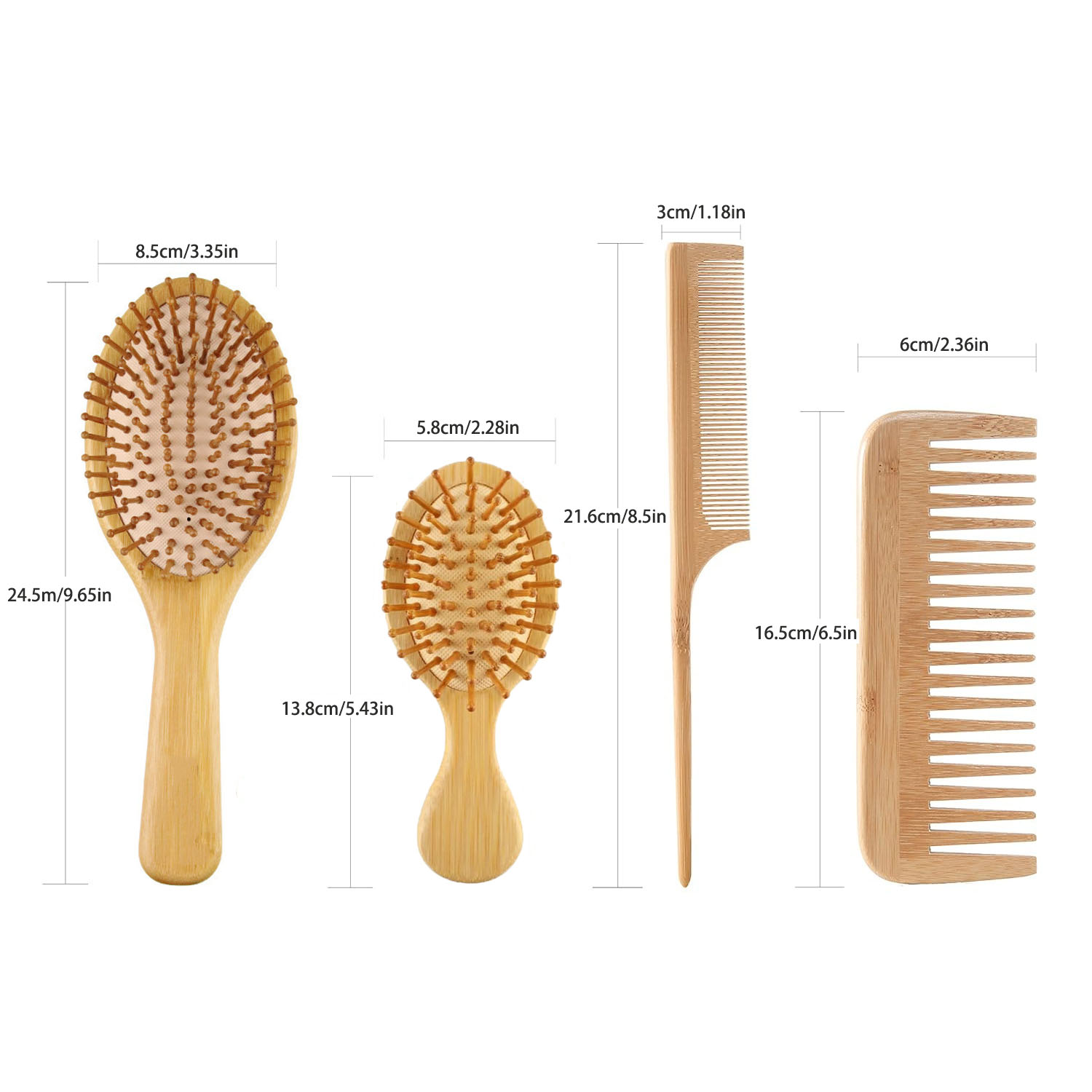 Bamboo Hair Brush Comb Set for - Bamboo Hair Brush recension och pris